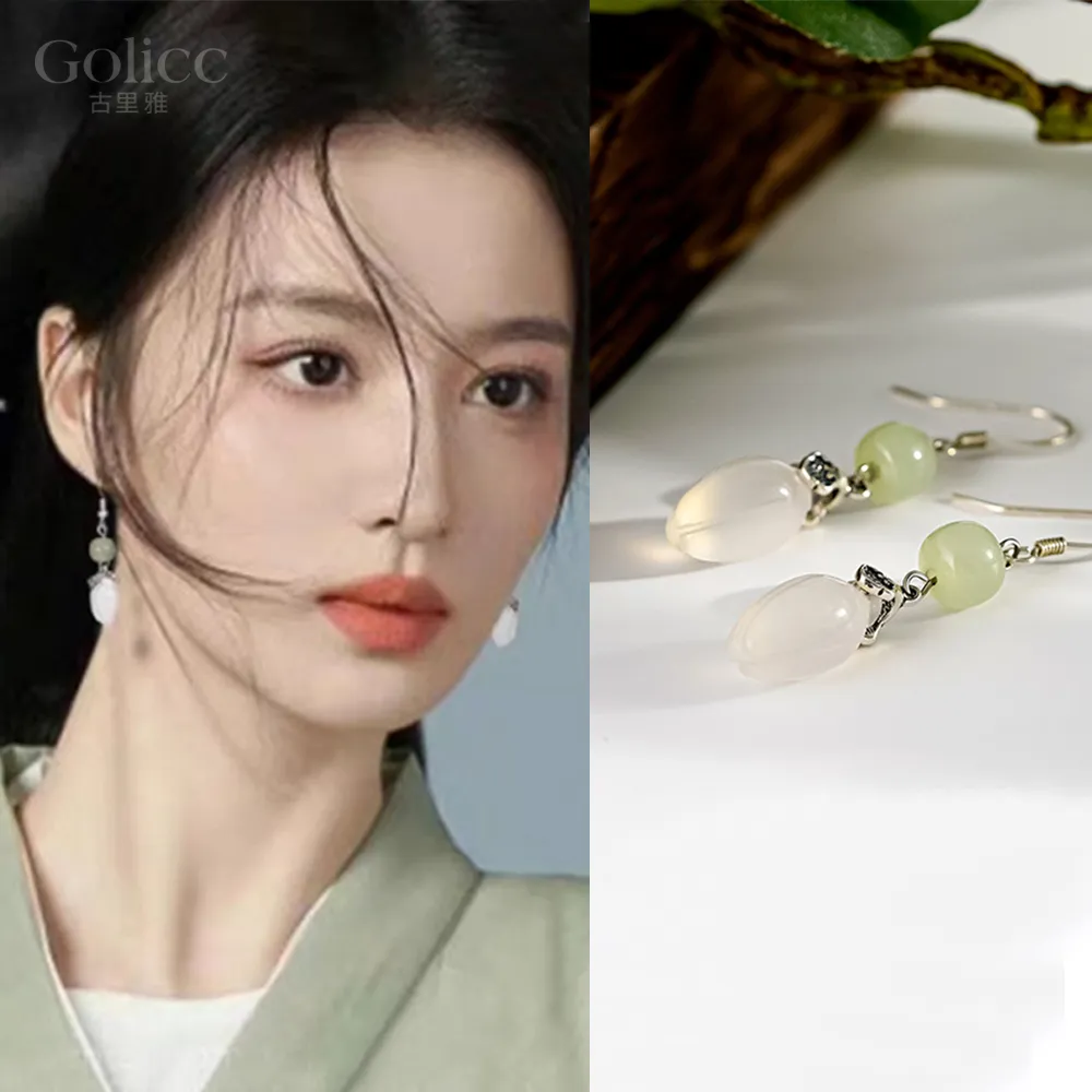 【Gulicc 古莉可】耳環 中式水滴流蘇 典雅墜式(99購物節 生日 飾品 耳釘 耳飾 耳墜 禮物)