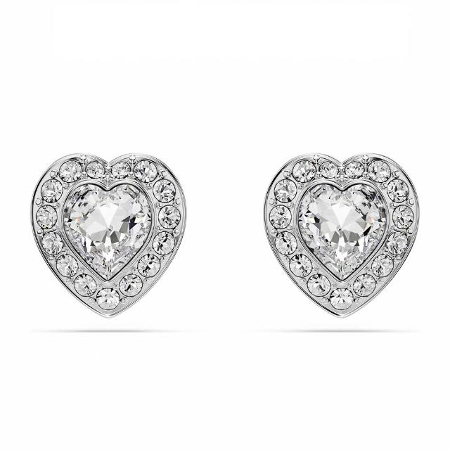 【SWAROVSKI 施華洛世奇】官方直營 Ariana Grande x Swarovski 耳釘 心形 愛心 鍍白金色 | 5720859