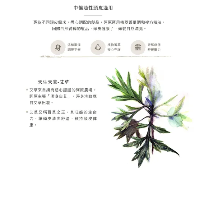 【阿原】艾草洗頭水500mLx2(洗髮精)(清潔同時保養)