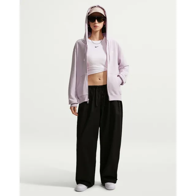 【NIKE 耐吉】連帽外套 女 AS W NK STDO FLC LW STD FZ HDY 運動 休閒 舒適 夾克 粉 (IM8115583)