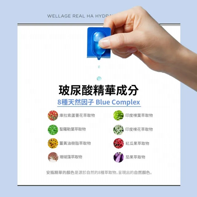【WELLAGE 唯拉珠】玻尿酸保濕精華套裝-7入盒裝(保濕)