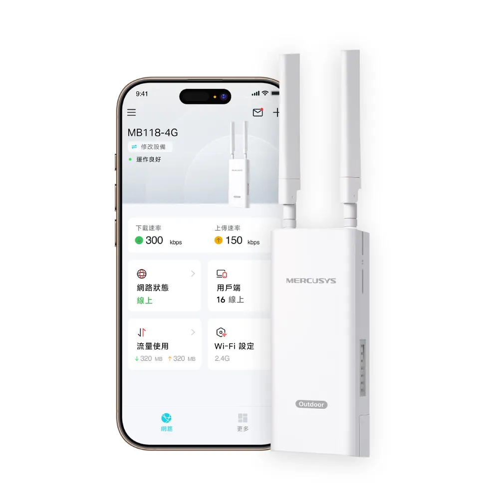 【Mercusys 水星】MB118-4G SIM卡分享器 室內/室外  4G LTE路由器 Wi-Fi分享器 隨插即用