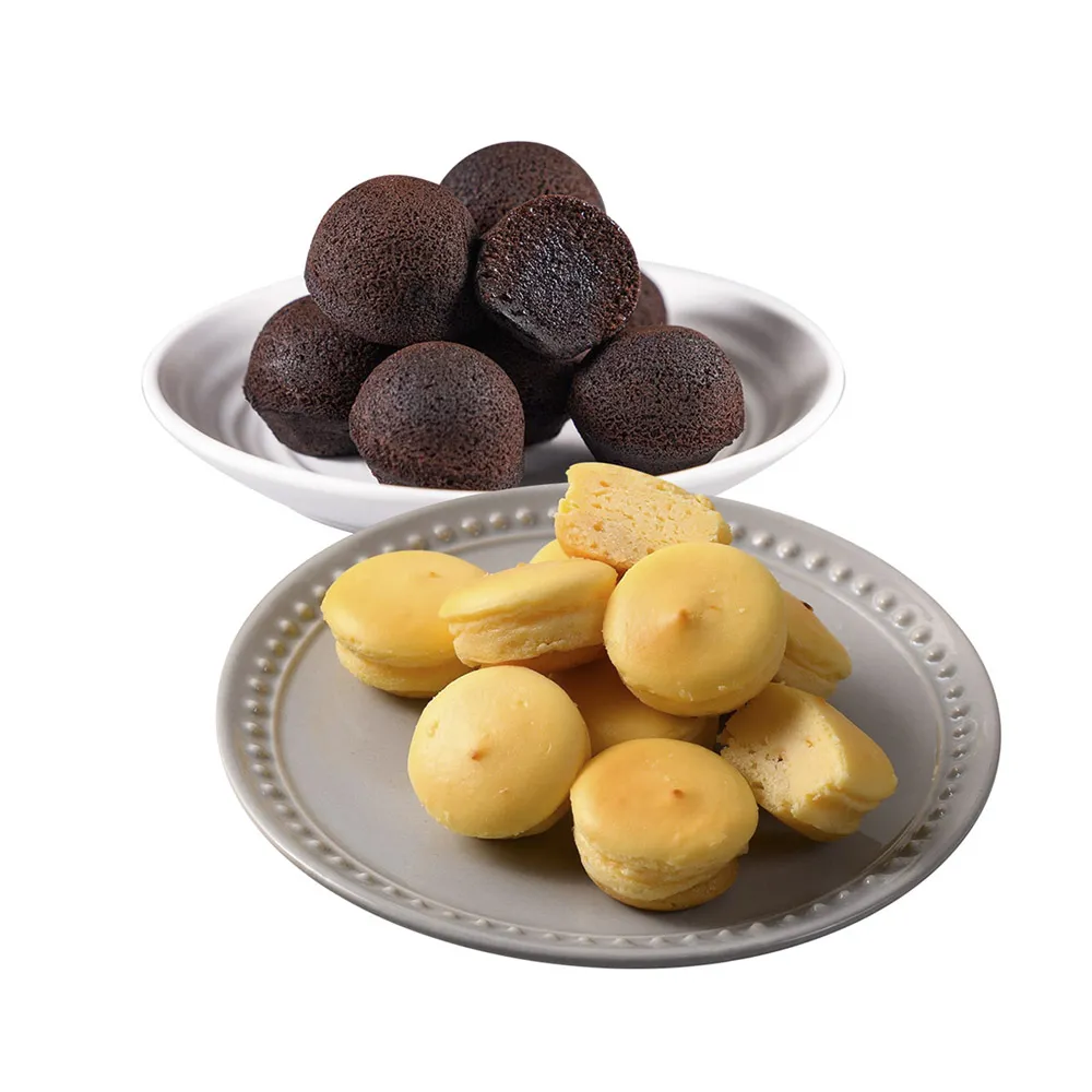 【杏芳食品】巧克力布朗尼一盒12入+原味乳酪球一盒32入