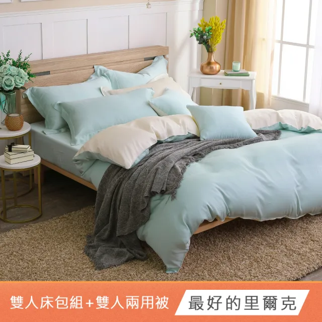 【HongYew 鴻宇】台灣製100%天絲 兩用被床包枕套組 雙人-多款(60支/300織)
