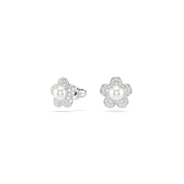 【SWAROVSKI 施華洛世奇】官方直營 Ariana Grande x Swarovski 花朵水晶珍珠套裝 鍍白金色 |5749180