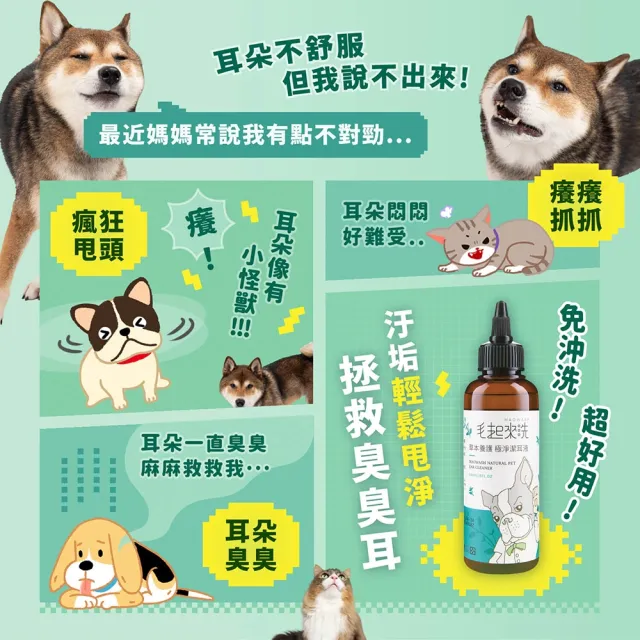 【MAOUP 毛起來】草本養護 極淨潔耳液165ml(寵物潔耳液 狗貓潔耳液 耳道清潔 清耳朵 洗耳朵)