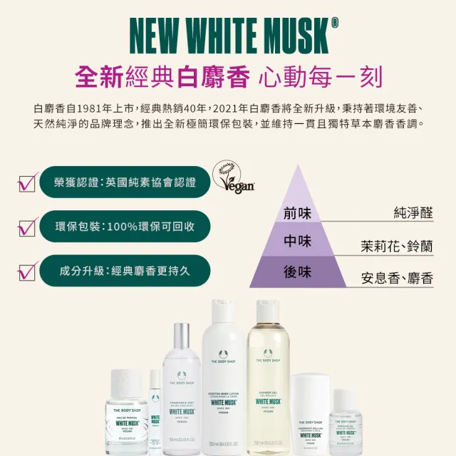 【THE BODY SHOP 美體小舖】白麝香香氛沐浴組(沐浴膠250MLx3)