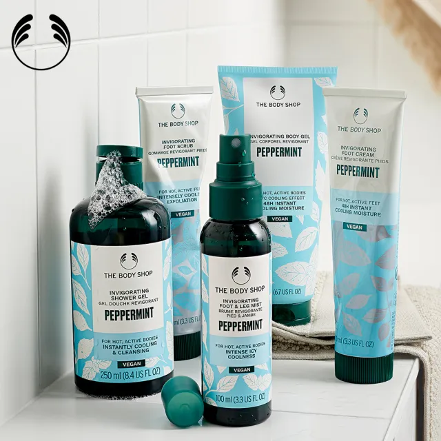 【THE BODY SHOP 美體小舖】夏日沁涼沐浴組(茶樹洗髮精250ML +薄荷沐浴膠250ML)