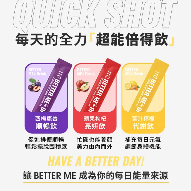 【m2 美度】BETTER ME 西梅康普順暢飲/薑汁檸檬代謝飲/蘋果枸杞亮妍飲 任選4盒(7入/盒)