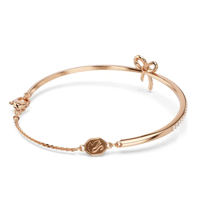 【SWAROVSKI 施華洛世奇】官方直營 Hyperbola 蝴蝶結手鐲 鍍玫瑰金色 千金風天花板 | 5753330 新品