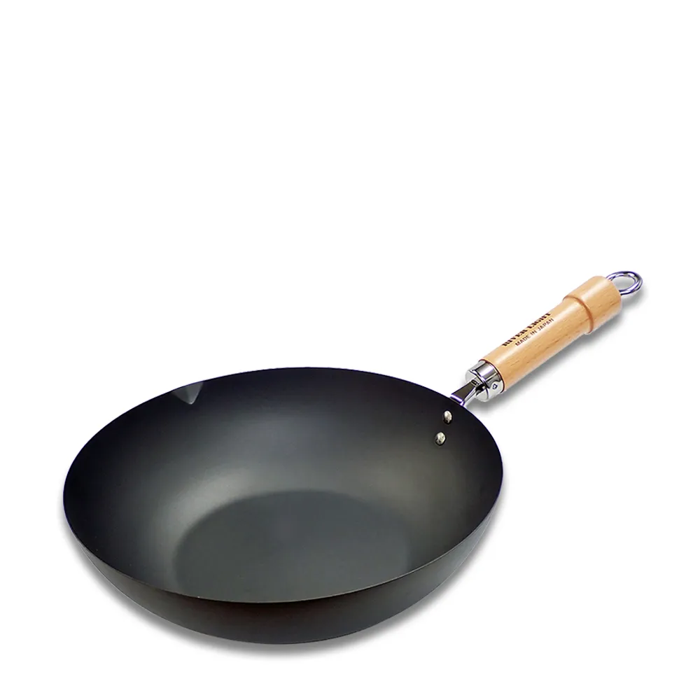 【PREMIUM 極】RIVER LIGHT 日本製窒化鐵炒鍋30cm(不易生鏽無塗層極鐵鍋)