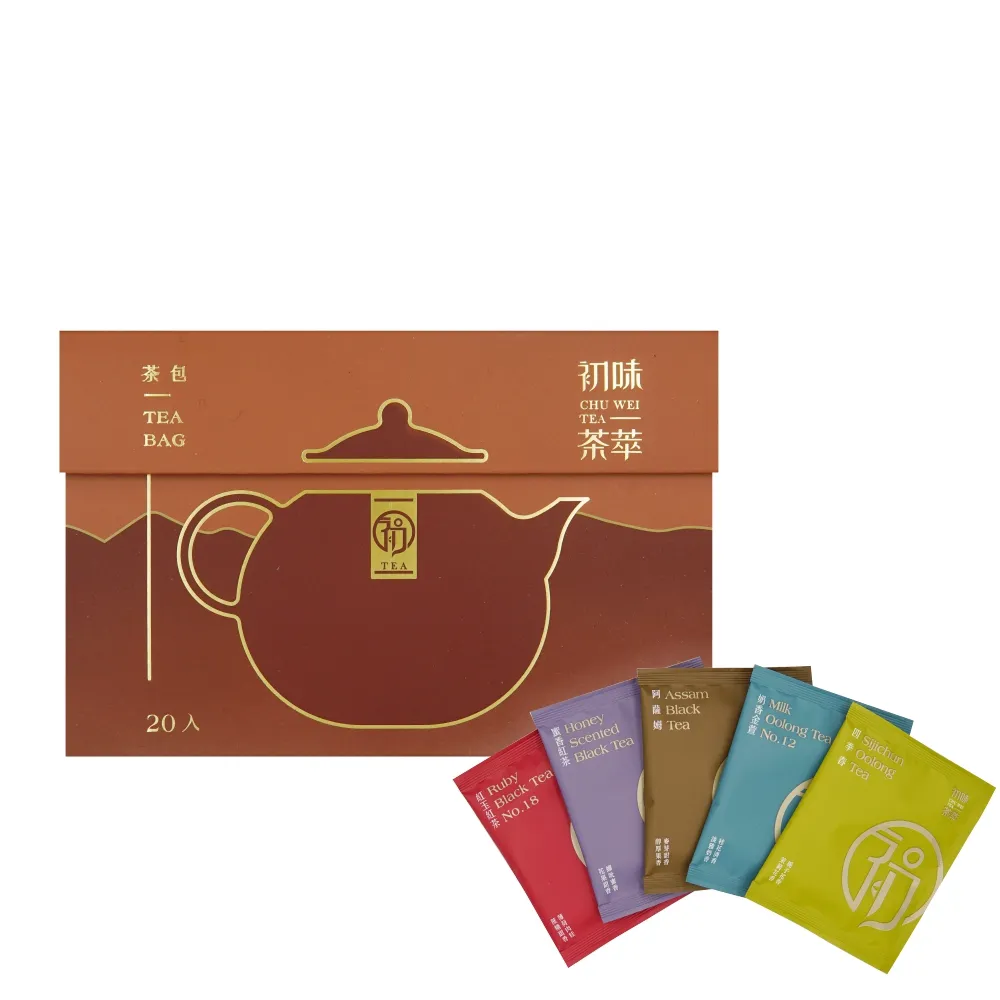 【初味茶萃】茶包綜合禮盒 2.5gx20包/盒-紅色(紅玉.蜜紅.金萱.四季春.阿薩姆)(中秋禮盒)