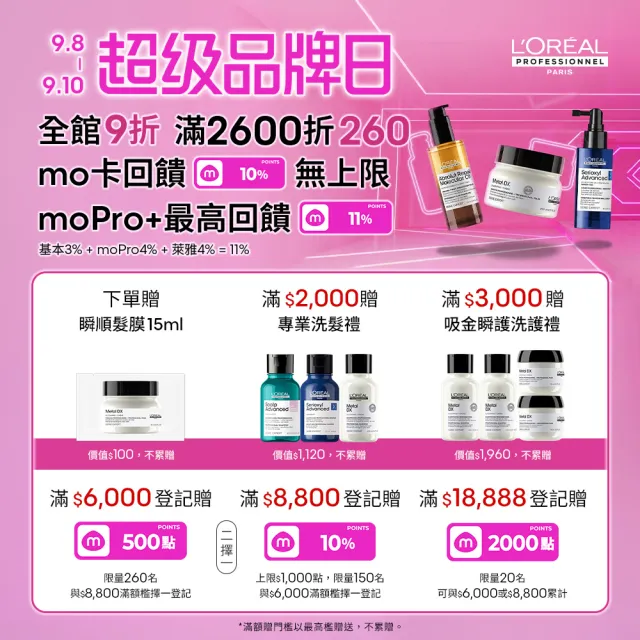 【L’OREAL 巴黎萊雅PRO】絲漾博吸金喚彩髮膜 250ml(瞬順髮膜/護髮/柔順/抗毛躁/髮膜)