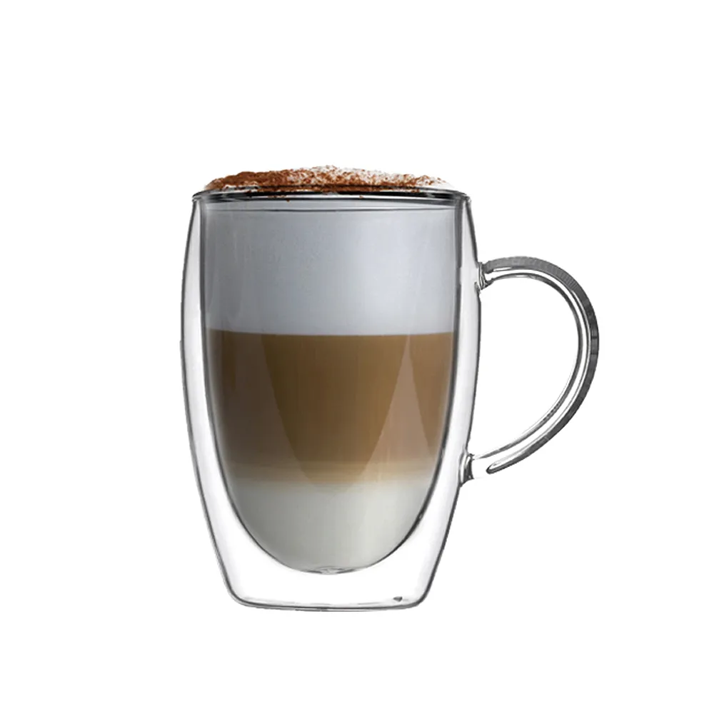 【DWG】耐熱把手雙層杯 350ml 12入組(雙層玻璃杯 雙層杯)