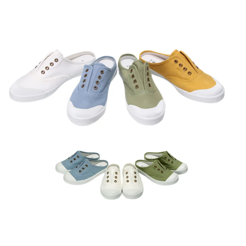 【FUFA Shoes 富發牌】現貨 台灣製 貝殼頭踩腳休閒穆勒鞋1A68 33A68 素面懶人鬆緊休閒鞋 親子款6色任選