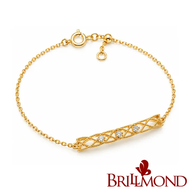 【BRILLMOND】9K黃金 輕珠寶 6分 天然鑽石手排