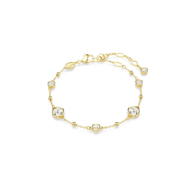 【SWAROVSKI 施華洛世奇】官方直營 Imber 手鏈 圓形切割 白色/藍色/鍍白金色/鍍玫瑰金色