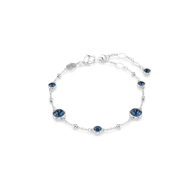 【SWAROVSKI 施華洛世奇】官方直營 Imber 手鏈 圓形切割 白色/藍色/鍍白金色/鍍玫瑰金色