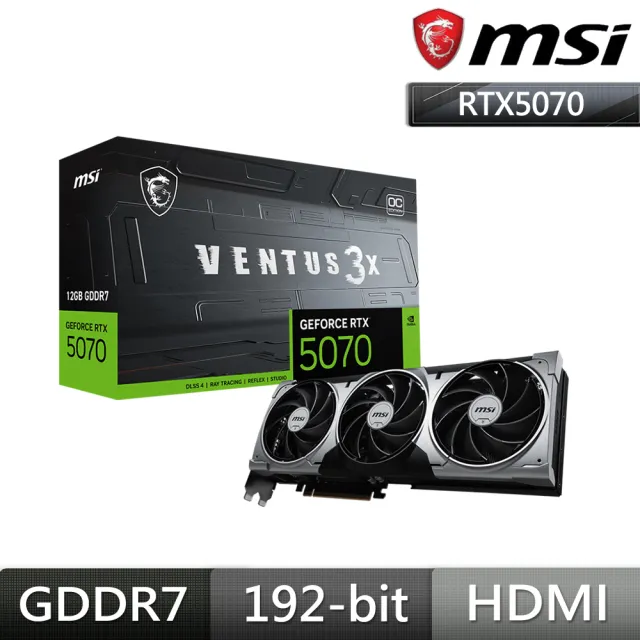 【MSI 微星】RTX 5070 12G VENTUS 3X OC 顯示卡(組合包A)