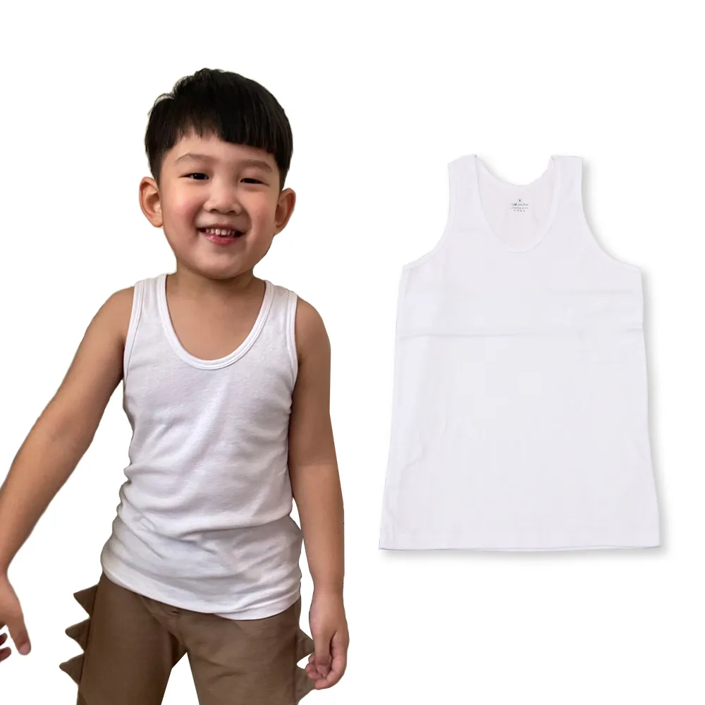 【Oluna 歐露娜】小三福 男童彈性背心 32/34號 經典款式 衛生衣 彈性素面背心 透氣背心