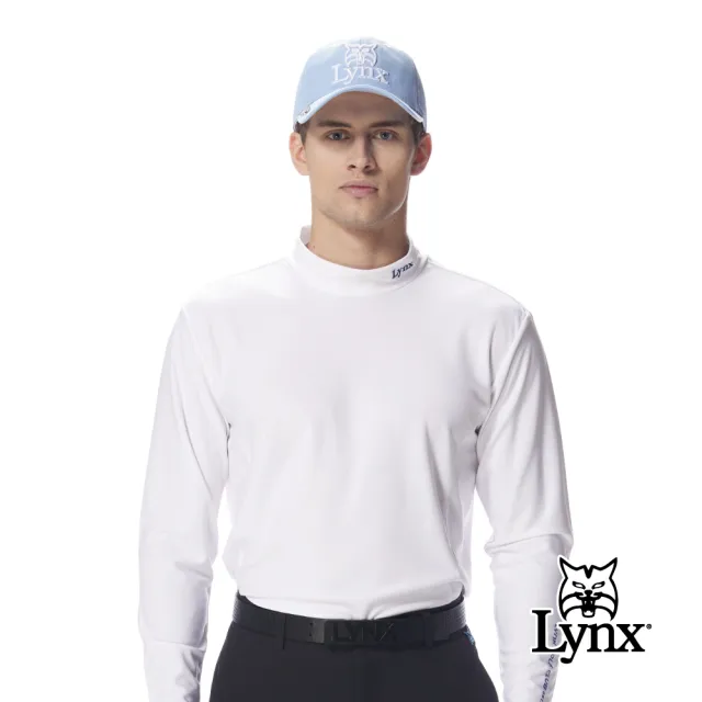 【Lynx Golf】男款吸濕排汗高領長袖上衣/高爾夫球衫(3色)