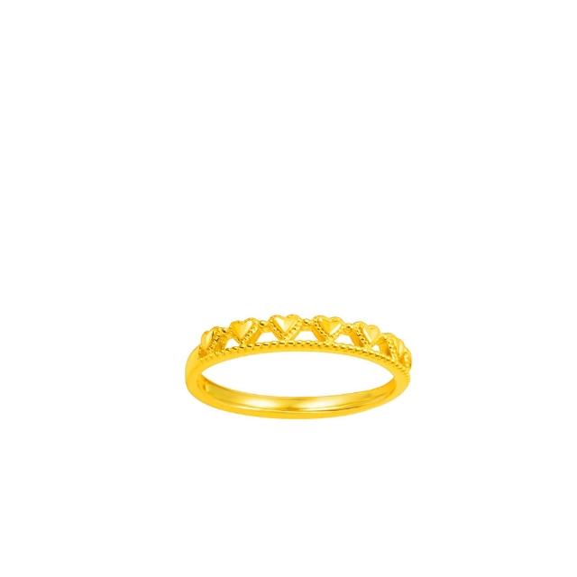 【Just Gold 鎮金店】閃閃心語 可調式 黃金戒指(網路限定)