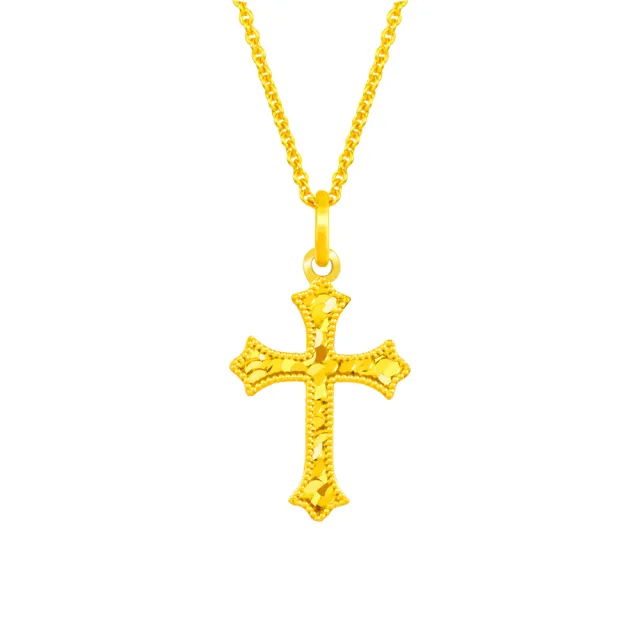【Just Gold 鎮金店】榮耀十字 黃金吊墜-不含鍊(網路限定)