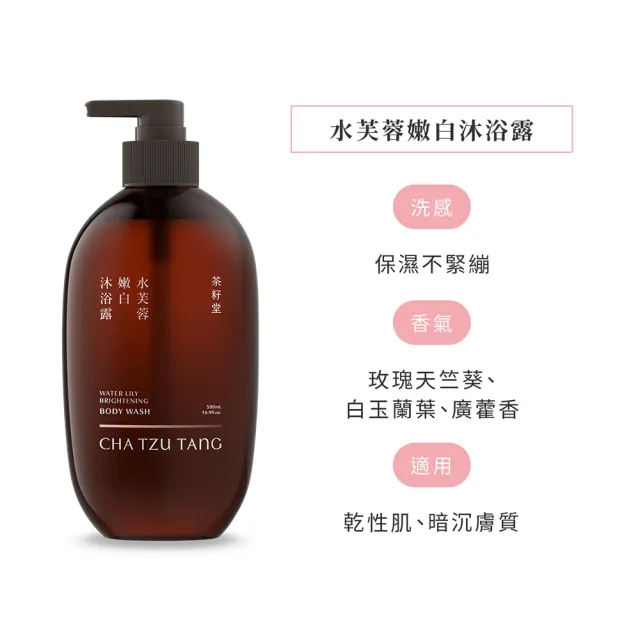 【茶籽堂】三大植萃香氣沐浴露1L三件組(清爽控油/舒敏保濕/潤澤嫩白)