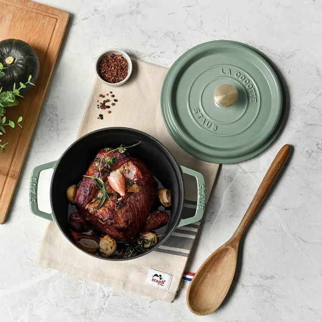 【STAUB】圓形琺瑯鑄鐵鍋18cm-顏色任選/新舊包裝隨機出貨(德國雙人牌集團官方直營)