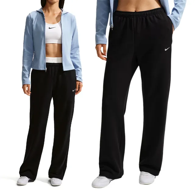 【NIKE 耐吉】As W Nk Stdo Flc Lw Mr Std Oh 女款 黑色 中腰 直筒 長褲 IM8107-001