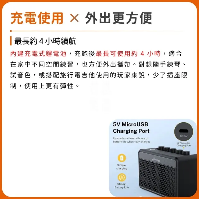 【Donner】DA-10 充電式電吉他迷你音箱／極簡不凡（DA10 樂器音箱 音響 喇叭 桌上型音箱 Amp 攜帶）
