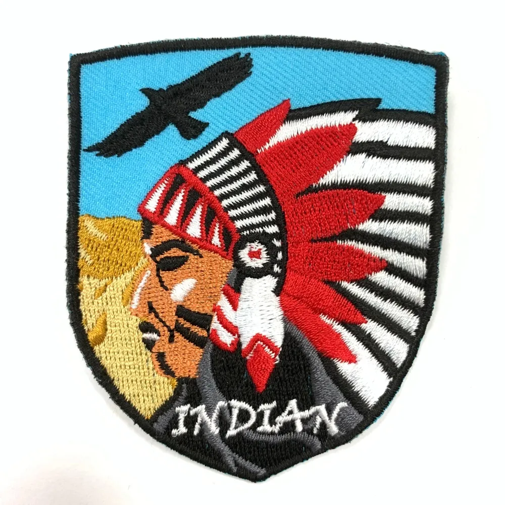 【A-ONE 匯旺】美國 印地安人 USA 時尚新潮繡貼 立體繡貼 裝飾貼 徽章 刺繡布貼 布章(NO.243)