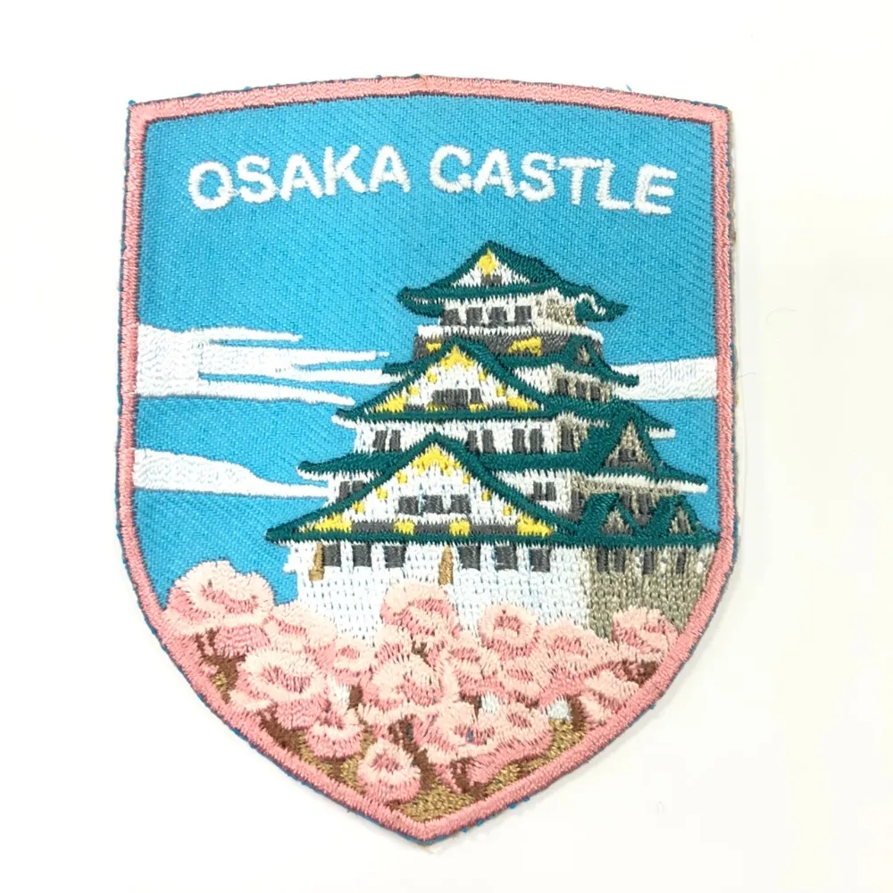 【A-ONE 匯旺】日本 大阪城 文青風格 帽子 熨斗貼布 熨燙布標 布藝徽章地標電繡背膠補丁 袖(NO.185)