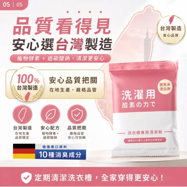 【寶媽咪】馬力歐代言-台灣製洗衣機清潔粉5+5組(汗垢棉絮黑垢都洗盡/直筒/滾筒/半年清一次加贈洗衣球)