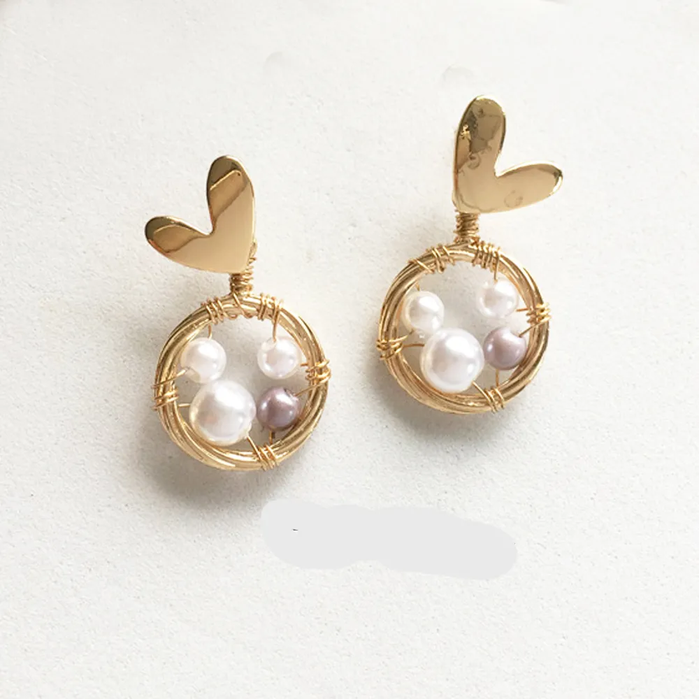 【艾米圖imitu】蝴蝶結花環珍珠S925銀針耳環-艾米圖