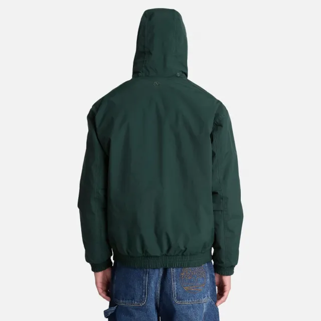 【Timberland】男款灰綠色寬版防水保暖飛行外套(A5SGPEA1)
