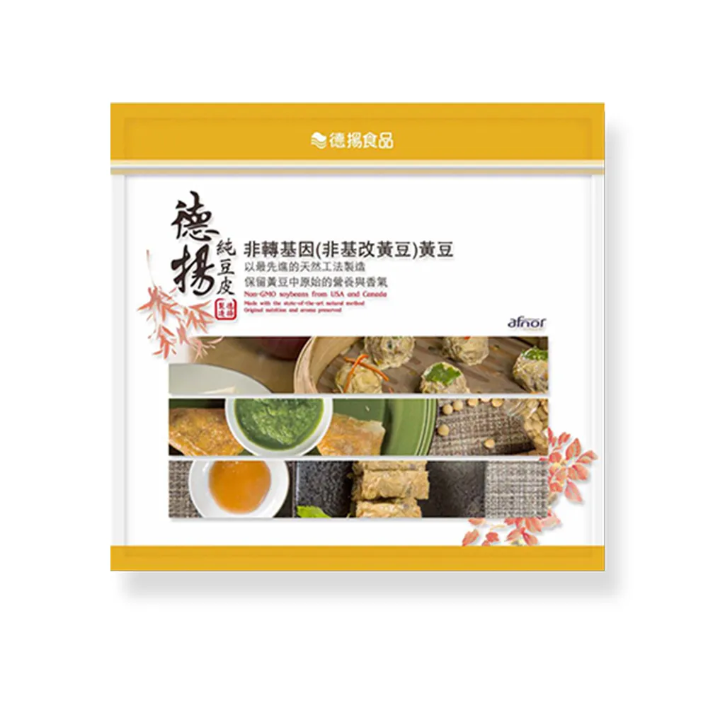 【德揚食品】非基改千張純豆皮豆腐衣 3包組(108g/40張/包)