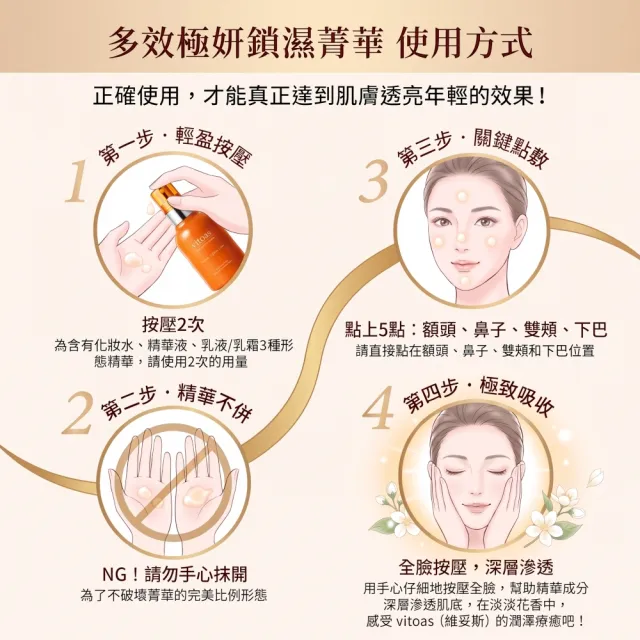 【Suntory 三得利】vitoas蜜得絲多效極妍鎖濕菁華120ml(日本All in One)