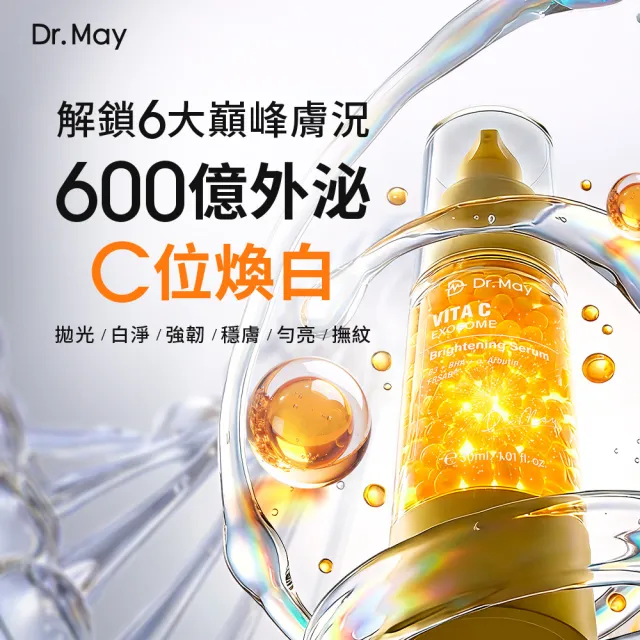 【Dr. May 美博士】外泌C美白精華30ml+紅膠原煥膚新生精華30ml / PDRN積雪草保濕精華30ml_任選1入