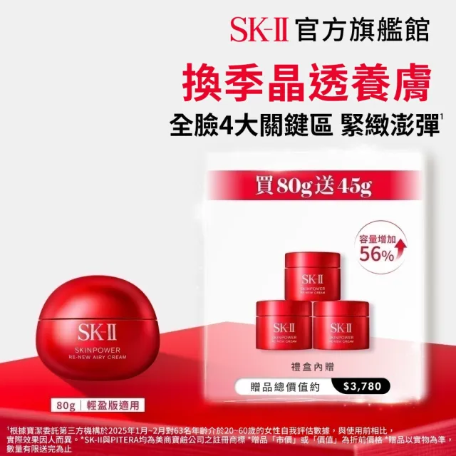 【SK-II】官方直營 肌源煥顏活膚霜特惠組80g(禮盒/經典or輕盈任選/乳霜/臉部保養/澎彈/緊緻/大紅球)