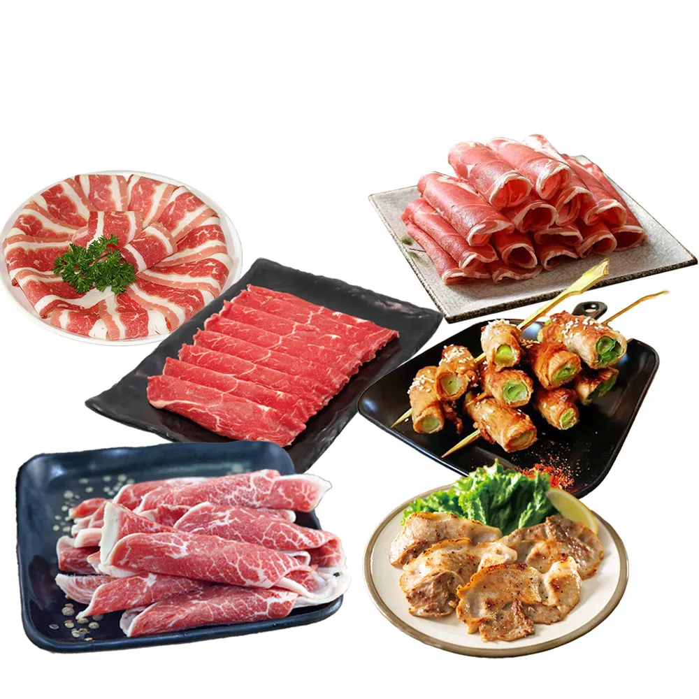 【勝崎生鮮】肉食控燒肉7件組(1400公克±10%/7包)-MOMO獨家-中秋烤肉
