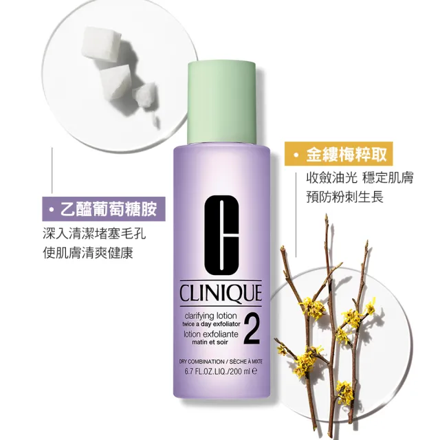 【CLINIQUE 倩碧】三步驟溫和調理亮膚組 (三步驟溫和潔膚水200ml/代謝老廢角質/淨化毛孔)