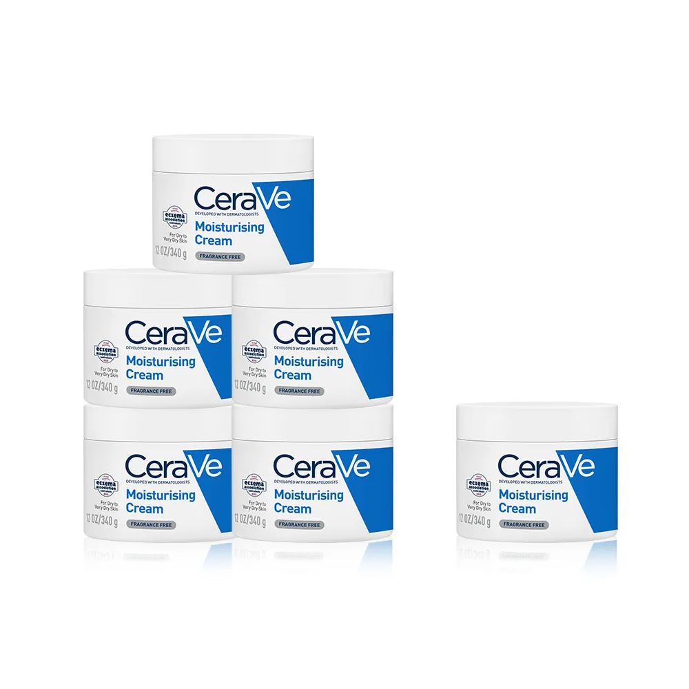 【CeraVe 適樂膚】買5送1★長效潤澤修護霜340g 團購回饋組(臉部身體乳霜)