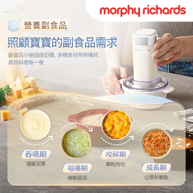 【morphy richards】英國摩飛《小鮮備》Prep & Store 保鮮備料陶瓷碗食物調理機(寶寶副食品一機搞定)