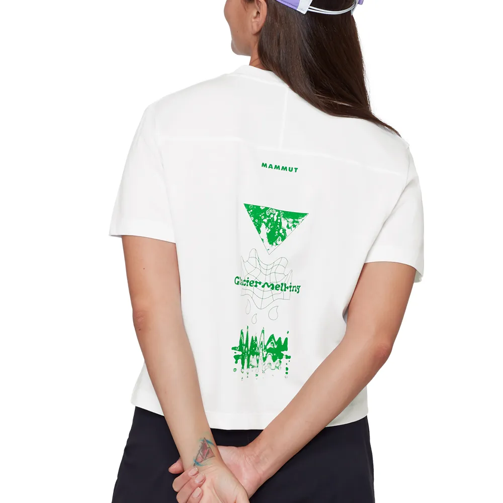 【Mammut 長毛象】Mammut Base Cropped T-Shirt AF Glacier W 有機棉短版短袖T恤 白色 女款 #1017-07470
