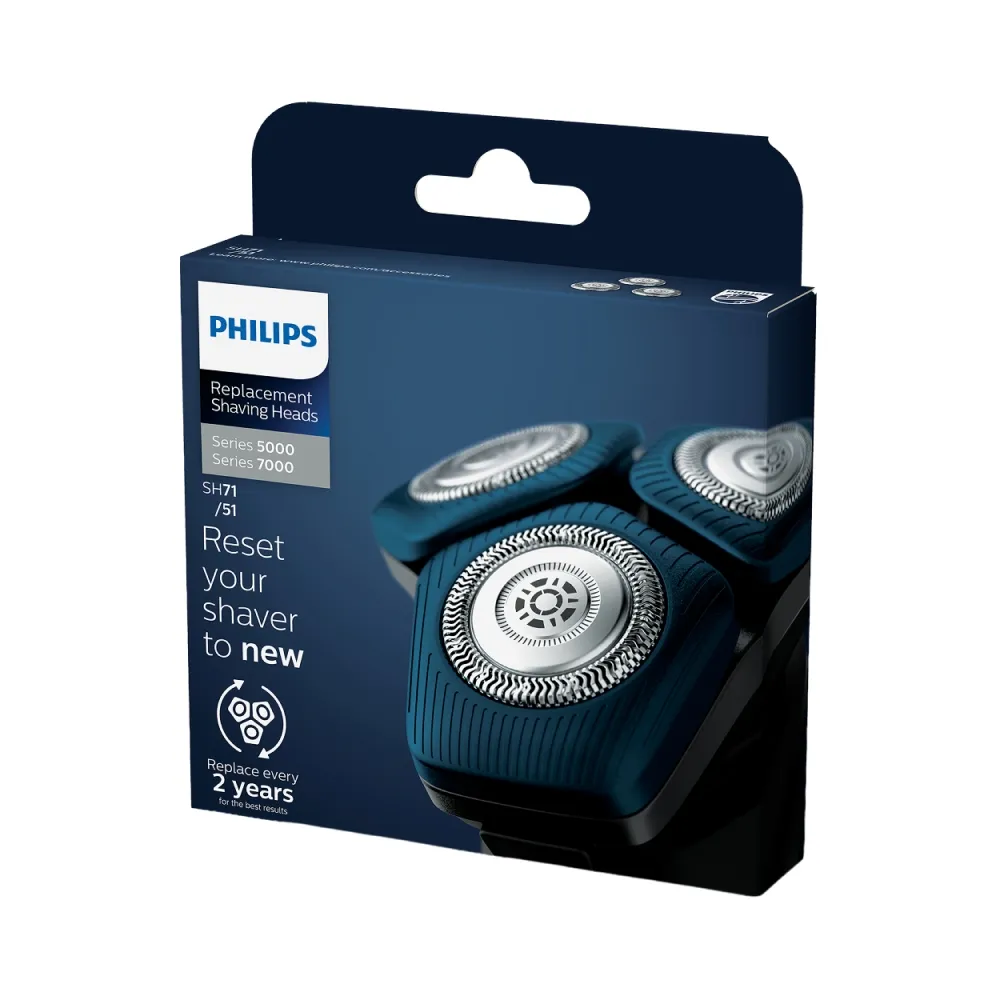 【Philips 飛利浦】SH71/51 原廠電鬍刀替換刀頭 (適用S7000/新一代S5000系列/荷蘭製/官方直營)