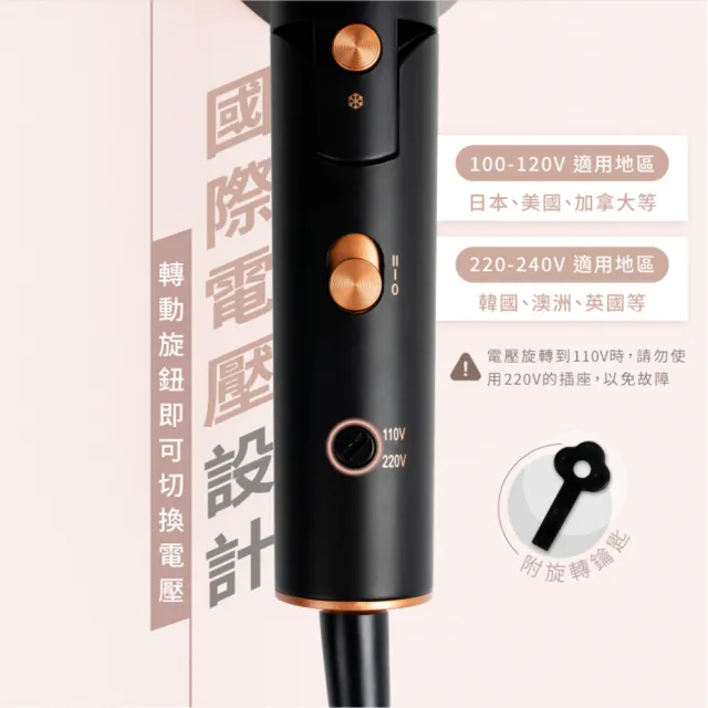 【SANSUI 山水】小拾光|國際電壓負離子摺疊吹風機(SH-GX96)雙電壓/出國必備/高風速/自動斷電/旅行
