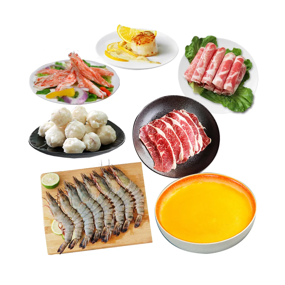 【優鮮配】干貝海陸鍋(生食級5S干貝10顆+嫩肩肉片+花枝丸+草蝦+蟹味棒+台灣梅花豬+金湯)