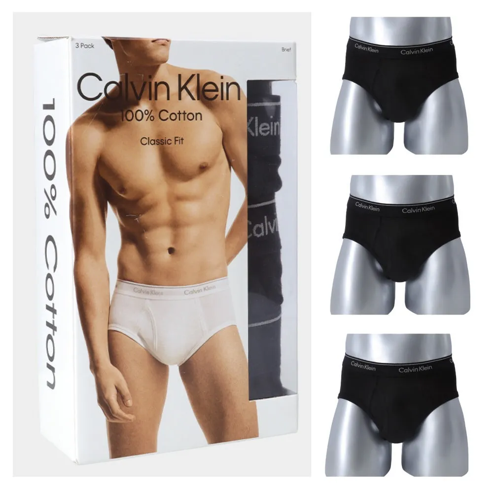 【CALVIN KLEIN】CK 男士經典款 純棉三角內褲 3件組(黑色 舒適 透氣)