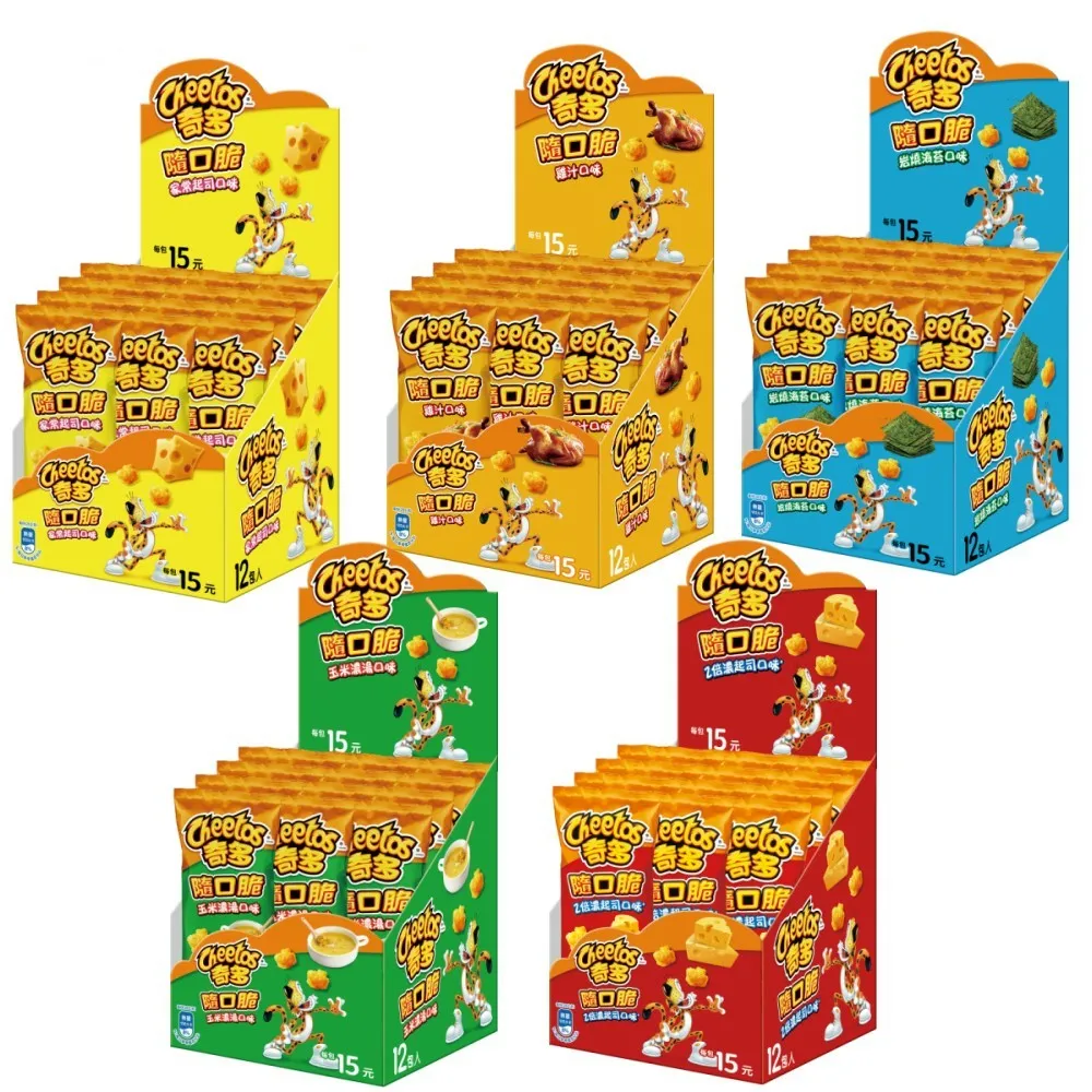 【cheetos 奇多】奇多隨口脆系列(28gx12包)X3盒(家常起司/雞汁/玉米濃湯/海苔/2倍濃起司)